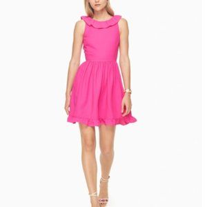 Kate spade ruffle back mini dress in Bougainvillea fuschia pink Size 14